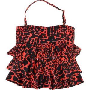 Island Escape Animal Print Tankini Top Sz 12